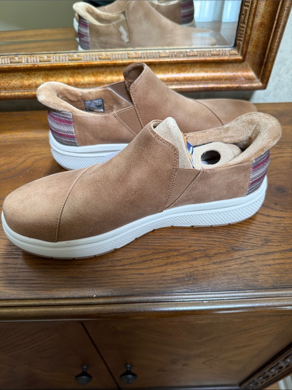 Skechers Bobs Slip-ins Skipper Wave Women’s chesnut Loafers w/White Sole. Sz 10. - Picture 2 of 14